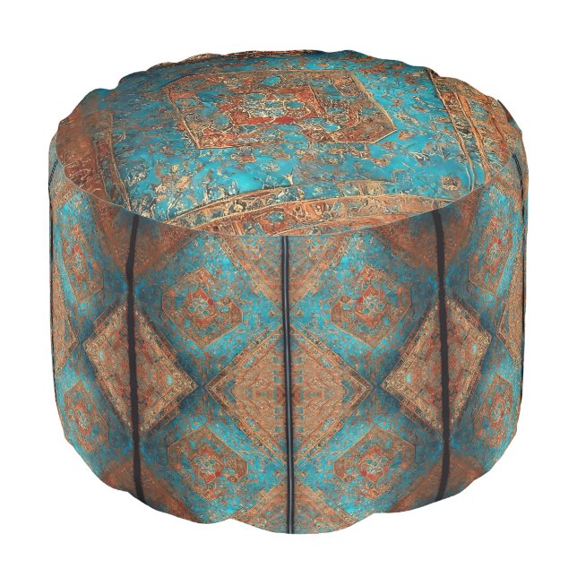 Persian Beautiful Old Pattern Popular Collection Pouf (Angled Front)