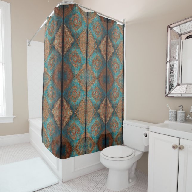Persian Beautiful Old Pattern Popular Collection Shower Curtain (In Situ)