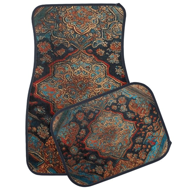Persian Beautiful Old Pattern Trendy Collection Car Floor Mat (Set)