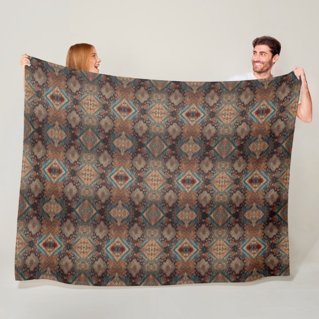 Persian Beautiful Old Pattern Trendy Collection Fleece Blanket (In Situ)
