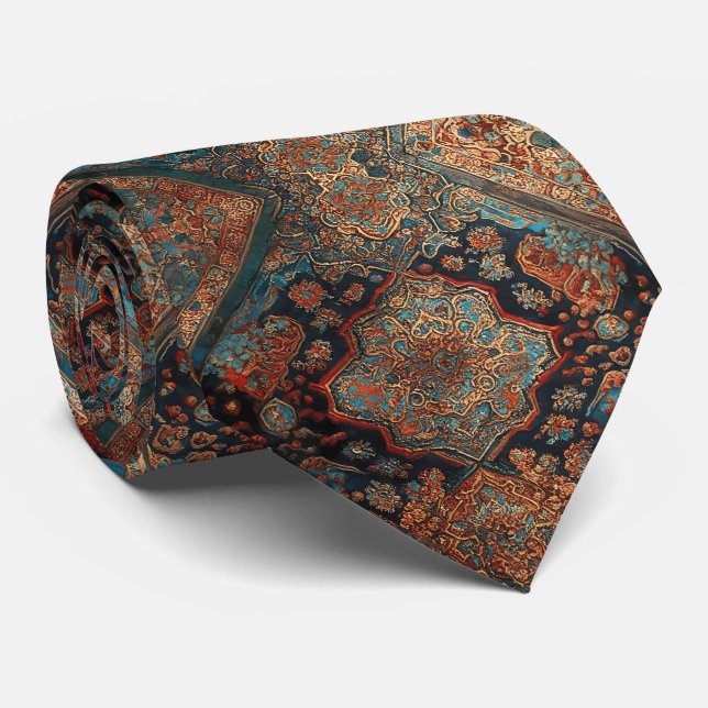 Persian Beautiful Old Pattern Trendy Collection Neck Tie (Rolled)