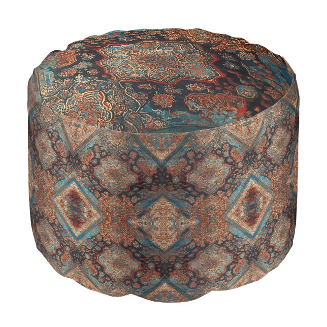 Persian Beautiful Old Pattern Trendy Collection Pouf (Angled Front)