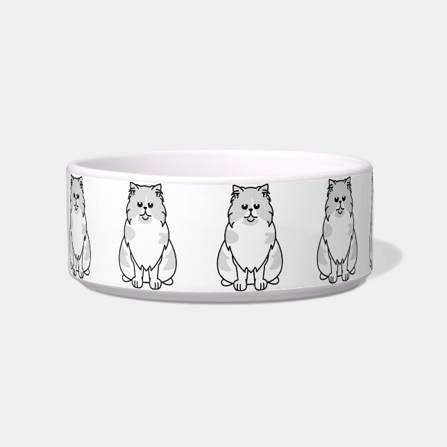 Persian Bicolour Cat Cartoon Bowl (Left)