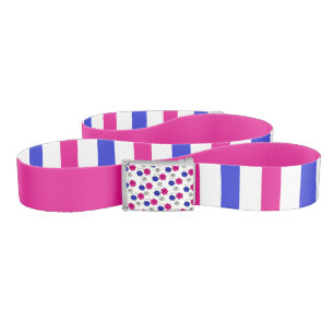 Persian Blue and Bright Pink Striped Belt