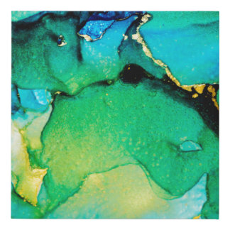 PERSIAN BLUE, chartreuse green. Very beautiful art Faux Canvas Print