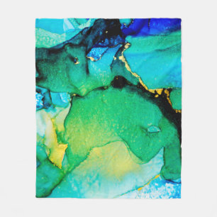 PERSIAN BLUE, chartreuse green. Very beautiful art Fleece Blanket
