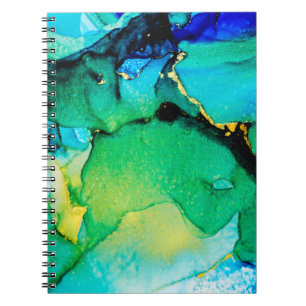 PERSIAN BLUE, chartreuse green. Very beautiful art Notebook
