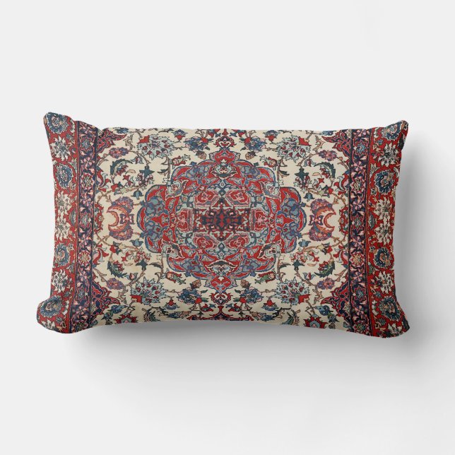 Persian Blue Creme Throw Pillow (Front)