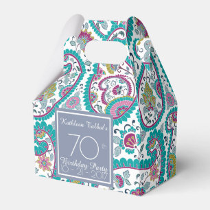 Persian Boteh Paisley 70th Birthday Thank You F B Favor Boxes