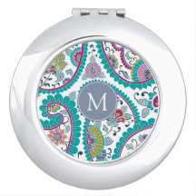 Persian Boteh Paisley Pattern Monogram Compact M