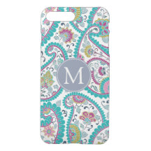 Persian Boteh Paisley Pattern Monogram iPhone Case