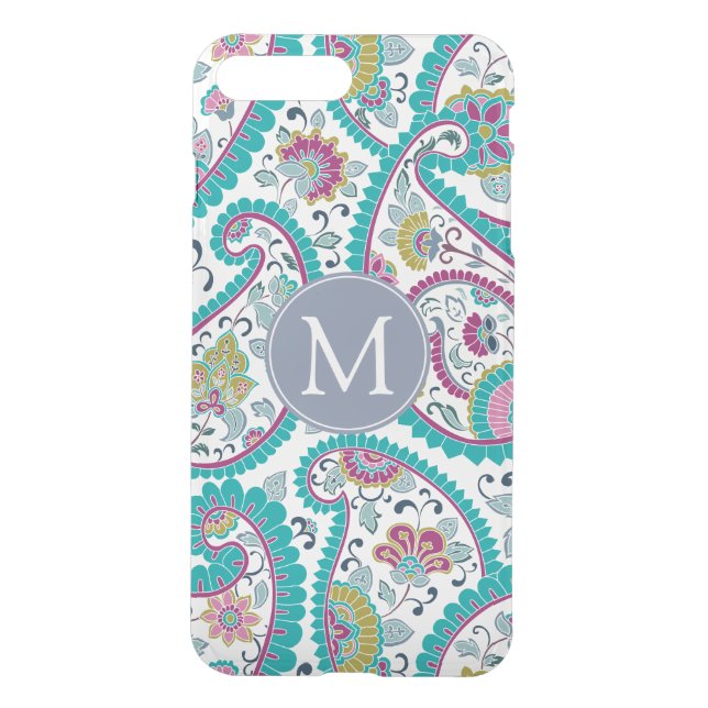 Persian Boteh Paisley Pattern Monogram iPhone Case (Back)