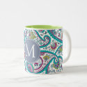 Persian Boteh Paisley Pattern Monogram Mug