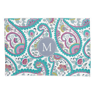 Persian Boteh Paisley Pattern Monogram Pillow case