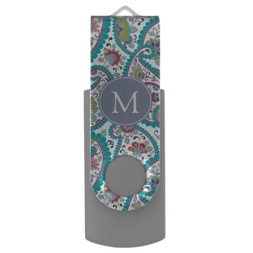 Persian Boteh Paisley Pattern Monogram USB USB Flash Drive