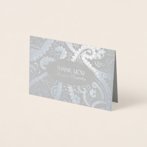 Persian Boteh Paisley Pattern Sympathy Thank You Foil Card