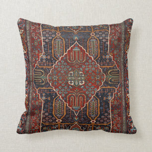 Persian Burnt Orange Rust Red Throw Pillow