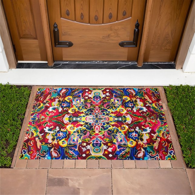 Persian Carpet Abstract Colorful Pattern Doormat (Outdoor)
