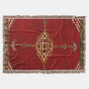 Persian carpet -bold design throw blanket