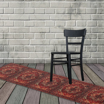 Persian  Carpet Design In  Dark Red  Runner by almawad at Zazzle