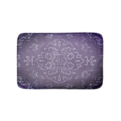 Persian carpet design in  faded purple bath mat