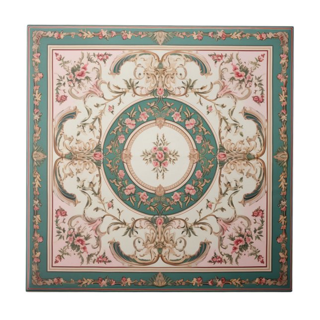 Persian Carpet Floral  Ceramic Tile (Front)