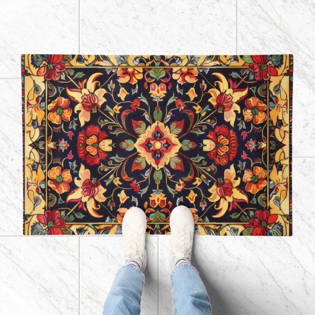Persian Carpet Floral Pattern Doormat (Indoor)