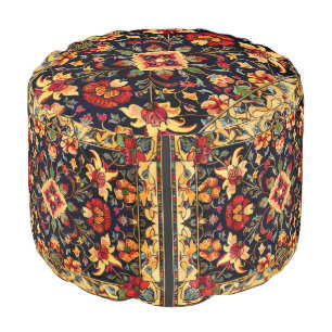 Persian Carpet Floral Pattern Pouf