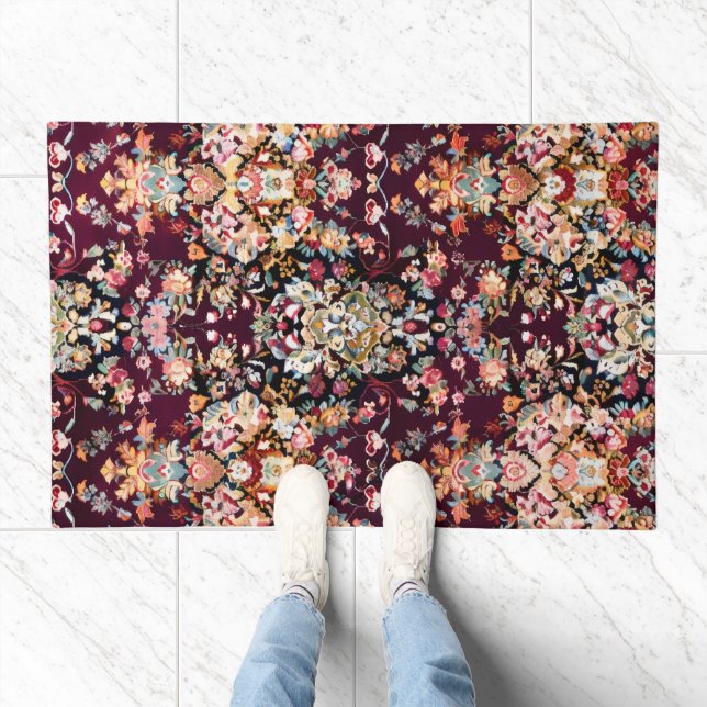 Persian Carpet Intricate Abstract Violet Doormat (Indoor)