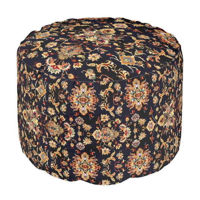 Persian Carpet Intricate Design Pouf (Angled Front)