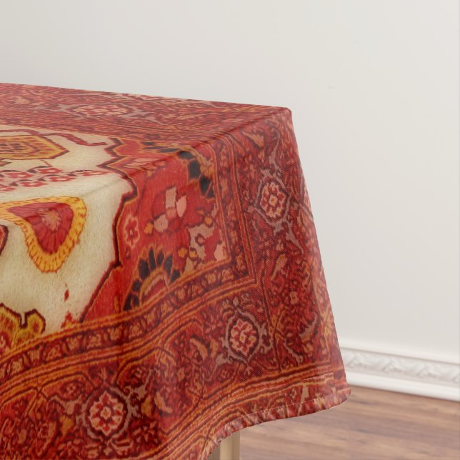 Persian carpet look in copper color tablecloth (In Situ)