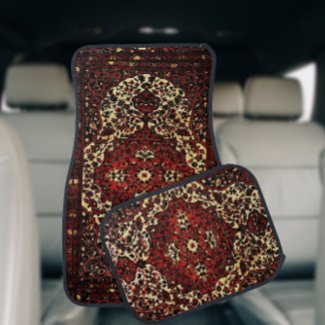 Persian carpet look in dark red and cream