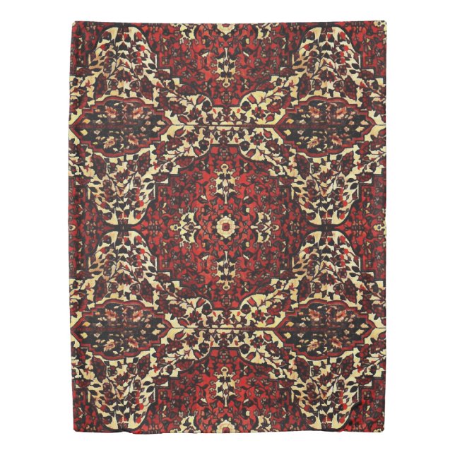 Persian carpet look in dark red and cream duvet cover (Front)