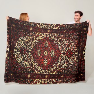 Persian carpet look in dark red and cream