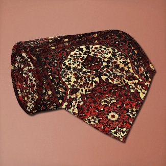 Persian carpet look in dark red and cream