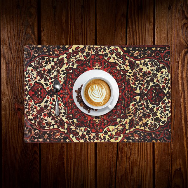 Persian carpet look in dark red and cream placemat (Creator Uploaded)