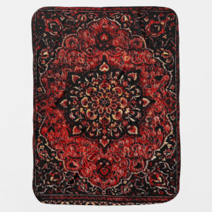Persian carpet look in rose tinted field baby blanket