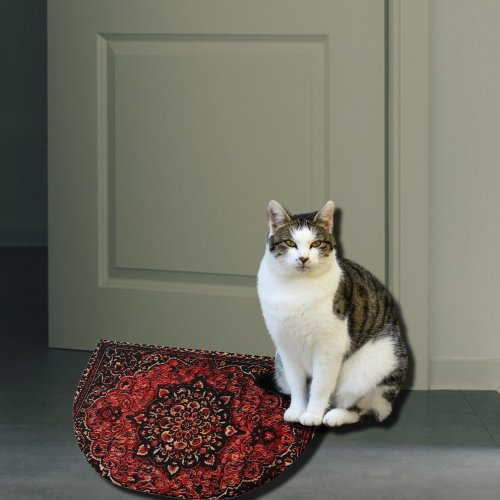 Persian carpet look in rose tinted field doormat