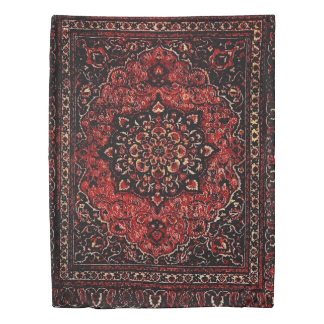Persian carpet look in rose tinted field duvet cover (Front)