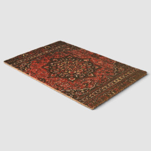 Persian carpet look in rose tinted field fiber doormat