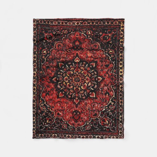 Persian carpet look in rose tinted field fleece blanket
