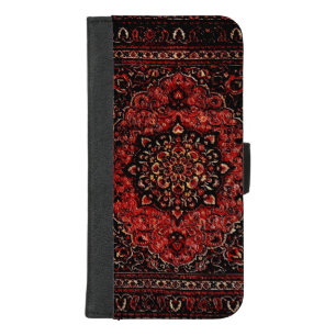 Persian carpet look in rose tinted field iPhone 8/7 plus wallet case