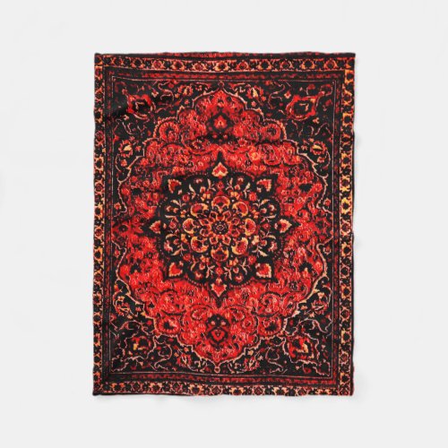 Persian carpet look in rose tinted field no2 fleece blanket