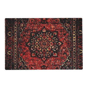 Persian carpet look in rose tinted field placemat
