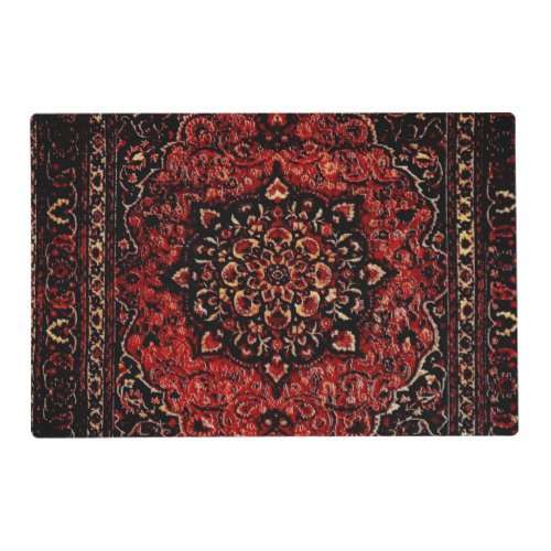 Persian carpet look in rose tinted field  placemat