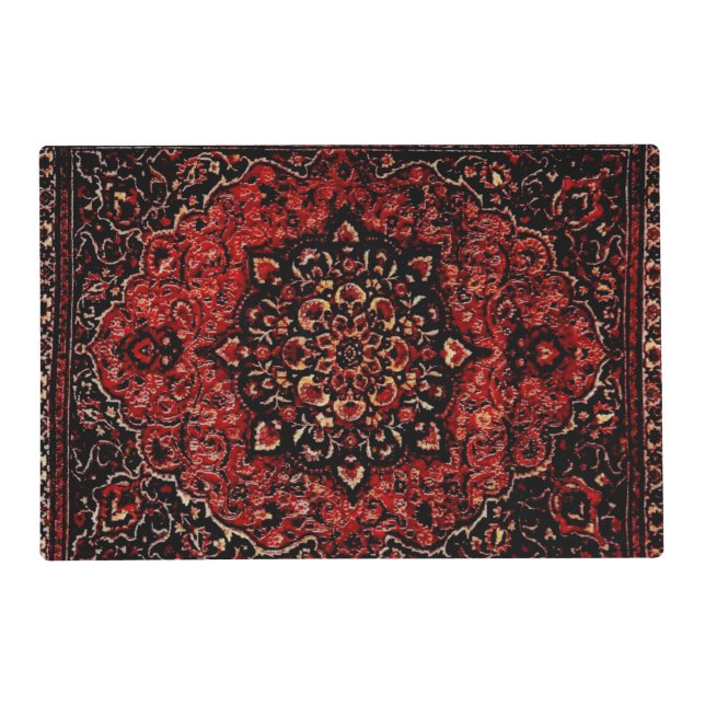 Persian carpet look in rose tinted field  placemat (Front)
