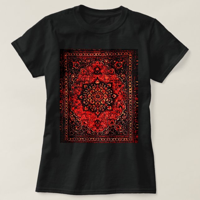 Persian carpet look in rose tinted field T-Shirt (Design Front)