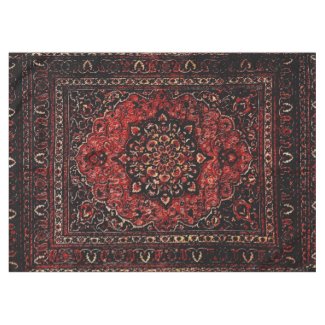 Persian carpet look in rose tinted field tablecloth