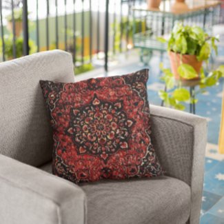 Persian carpet look in rose tinted field