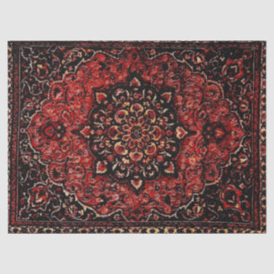 Persian carpet look in rose tinted field tissue paper